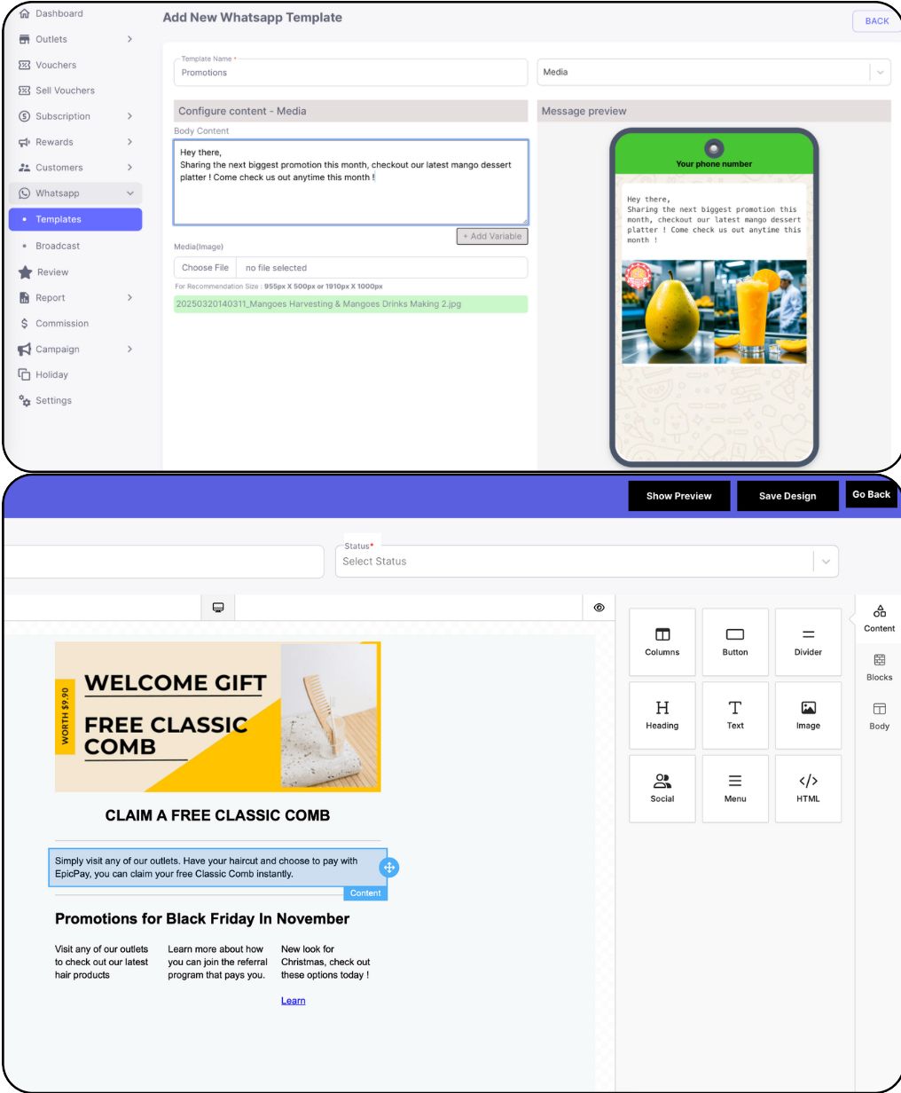 EpicEngage marketing automation dashboard